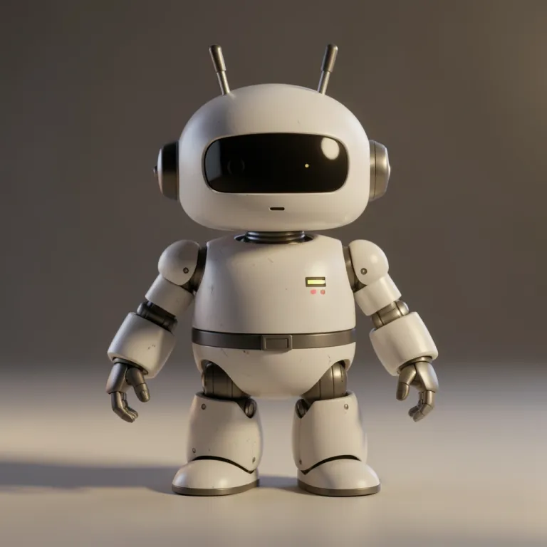 3D Render AI image — cute robot character, soft lighting
