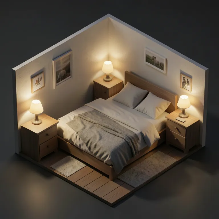 3D Render AI image — isometric tiny bedroom