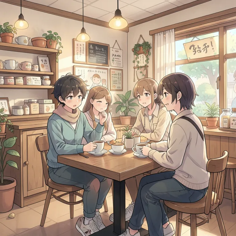 Anime AI image — cozy anime cafe interior