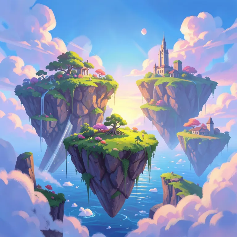 Digital Art AI image — dreamy floating islands