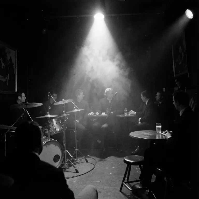 Film Noir AI image — smoky jazz club, single spotlight