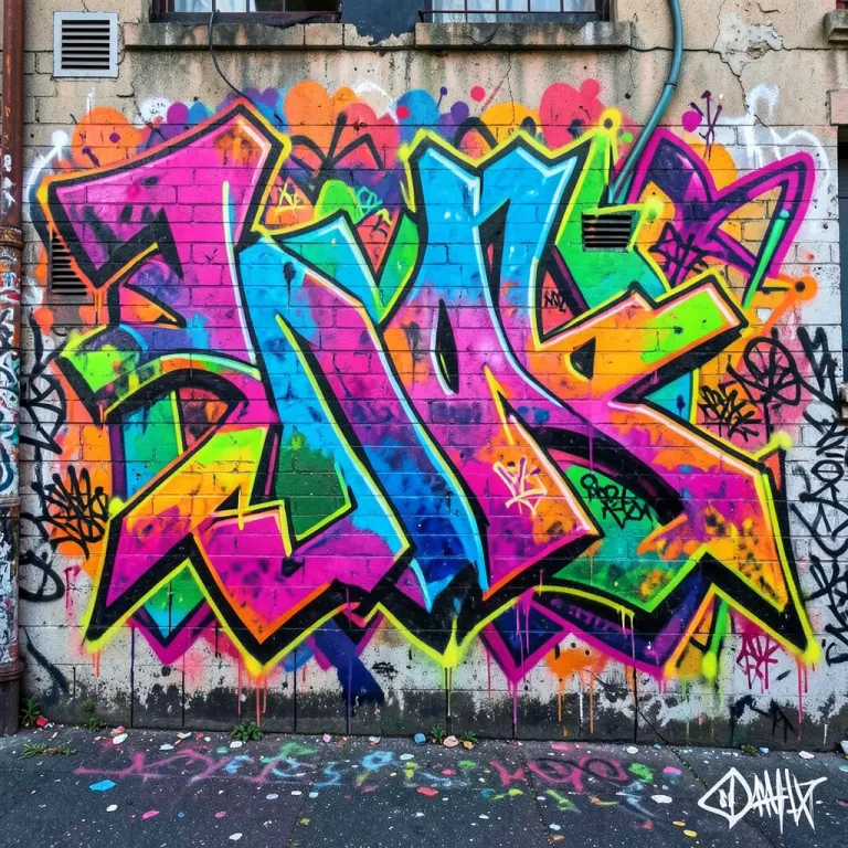 Graffiti AI image — wildstyle lettering, neon