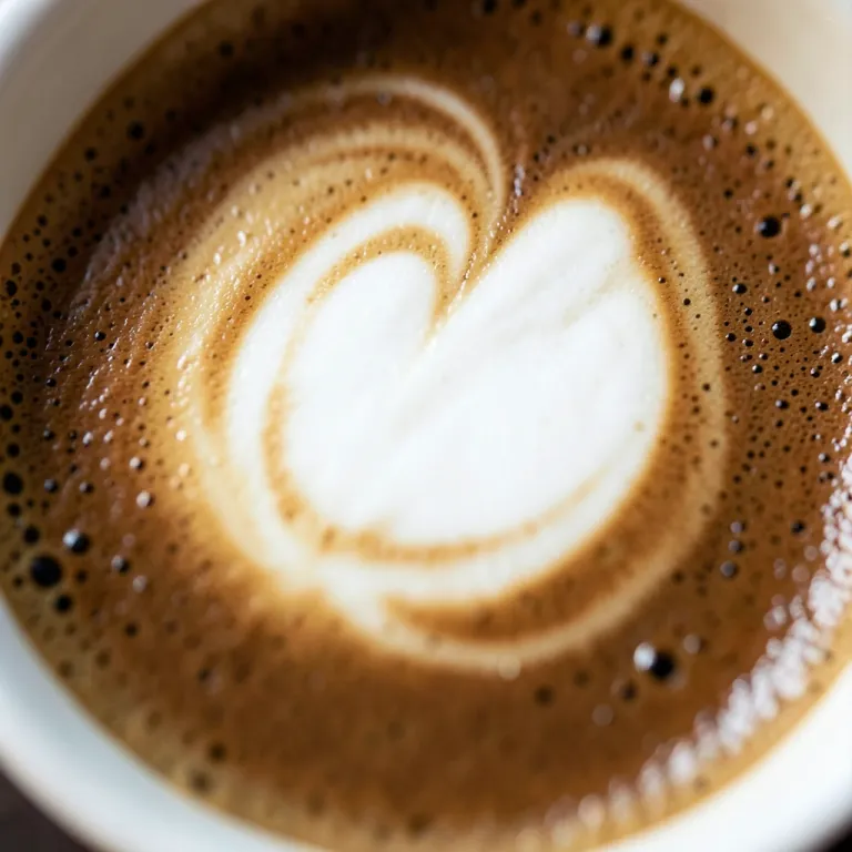 Macro AI image — coffee crema swirl, top-down