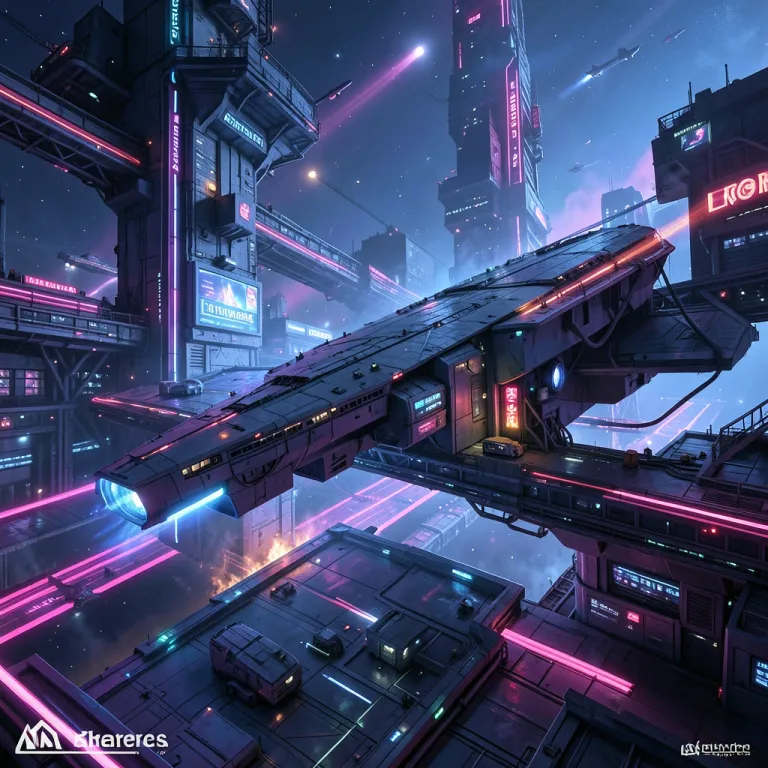 Sci-Fi AI image — starship docking at a space station