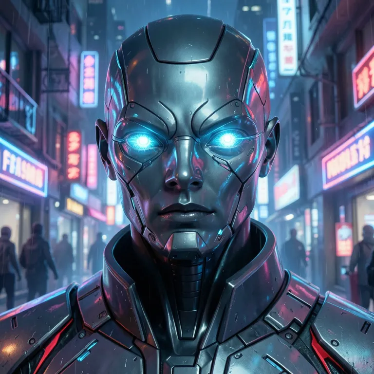 Sci-Fi AI image — android portrait, glowing eyes