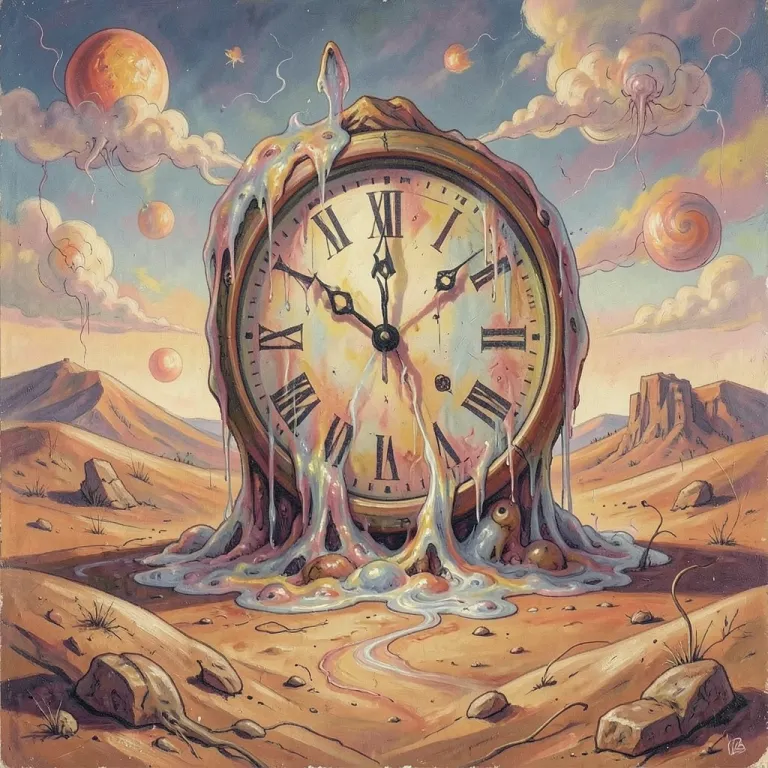 Surreal AI image — melting clock in a desert
