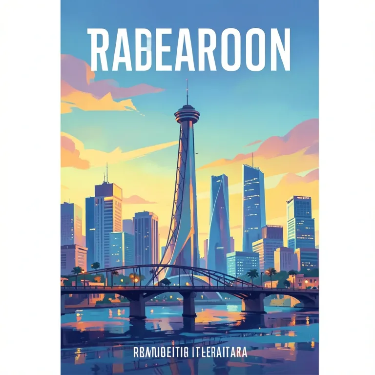Poster AI image — minimalist travel poster, city skyline
