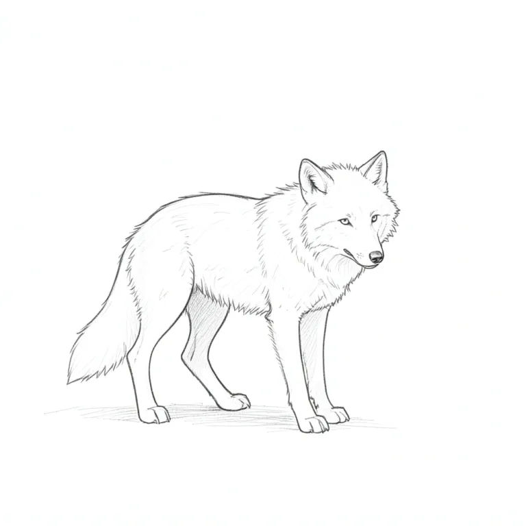Tattoo Design AI image — small minimalist wolf, fine lines
